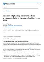 Development planning - action and delivery programmes: letter to planning authorities - June 2024