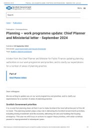 Planning - work programme update: Chief Planner and Ministerial letter - September 2024