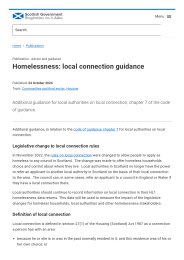 Homelessness: local connection guidance