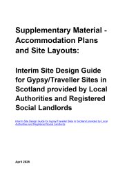 Supplementary material - accommodation plans and site layouts: interim site design guide for gypsy/traveller sites in Scotland provided by local authorities and registered social landlords