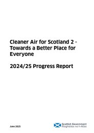 Cleaner air for Scotland 2 - towards a better place for everyone. 2024/25 progress report