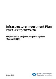 Infrastructure investment plan 2021-22 to 2025-26. Major capital projects progress update (August 2025)