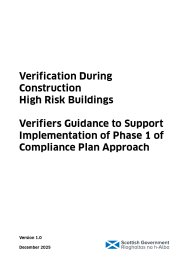 Verification during construction. High risk buildings. Verifiers guidance to support implementation of Phase 1 of Compliance plan approach