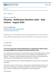 Town and Country Planning (Notification of Applications) (Data Centres exceeding 50MW Power Capacity) (Scotland) Direction 2026