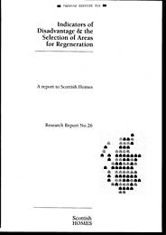 Indicators of disadvantage and the selection of areas for regeneration