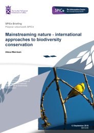 Mainstreaming nature - international approaches to biodiversity conservation
