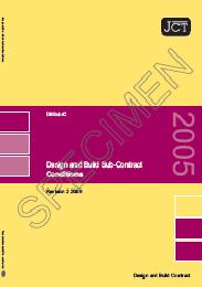 JCT design and build sub-contract - conditions. Revision 2 2009 - The ...