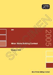 JCT minor works building contract. Revision 2 2009