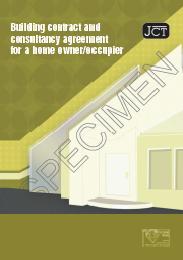 JCT building contract and consultancy agreement for a home owner/occupier (revised July 2009)