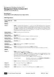 Amendment 1 issued March 2015 (effective from 6 April 2015): JCT management works contract 2011 (Withdrawn)