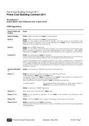 Amendment 1 issued March 2015 (effective from 6 April 2015): JCT prime cost building contract 2011 (Withdrawn)