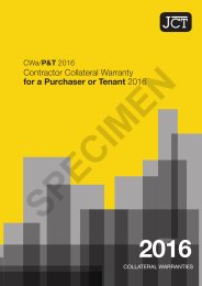 JCT contractor collateral warranty for a purchaser or tenant 2016