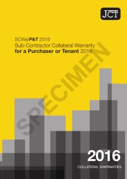 JCT sub contractor collateral warranty for a purchaser or tenant 2016 (Withdrawn)