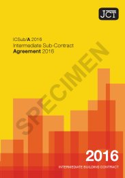 JCT intermediate sub contract agreement 2016