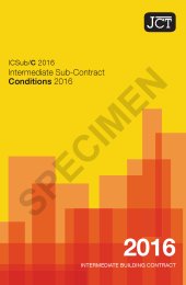 JCT intermediate sub contract conditions 2016