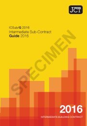 JCT intermediate sub-contract guide 2016