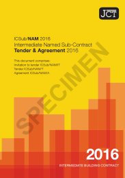 JCT intermediate named sub-contract tender and agreement 2016 (Withdrawn)