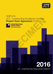 JCT constructing excellence contract: project team agreement 2016