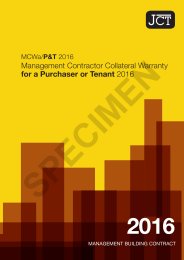 JCT management contractor collateral warranty for a purchaser or tenant 2016