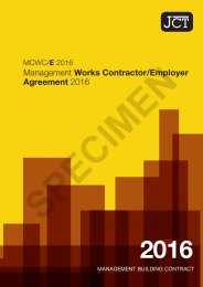 JCT management works contractor/employer agreement 2016