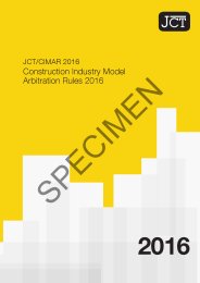 Construction industry model arbitration rules (JCT/CIMAR 2016)