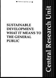 Sustainable development: what it means to the general public