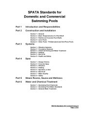 SPATA standards for domestic and commercial swimming pools