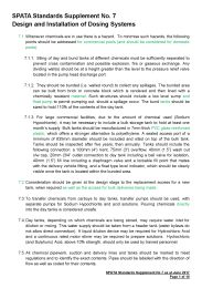 SPATA standards supplement No. 7: design and installation of dosing systems