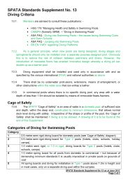 SPATA standards supplement No. 13: diving criteria