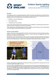 Outdoor sports lighting - briefing note