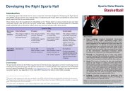 Developing the right sports hall. Sports data sheets - basketball