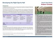 Developing the right sports hall. Sports data sheets - indoor cricket