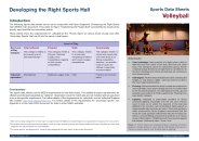 Developing the right sports hall. Sports data sheets - volleyball