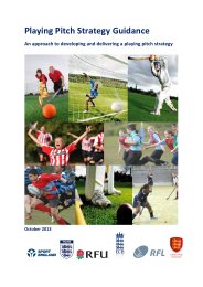 Playing pitch strategy guidance - an approach to developing and delivering a playing pitch strategy