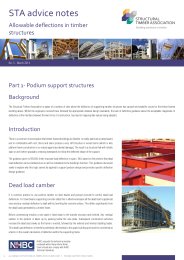 Allowable deflections in timber structures. Podium support structures