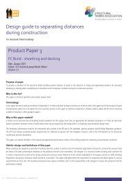 Design guide to separating distances during construction for timber frame buildings. FC build - sheathing and decking