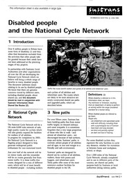 Disabled people and the national cycle network