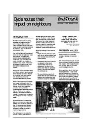 Cycle routes: their impacts on neighbours