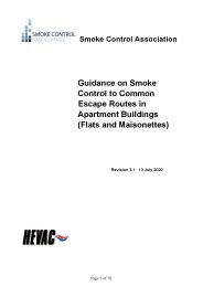 Guidance on smoke control to common escape routes in apartment buildings (flats and maisonettes). Revision 3.1