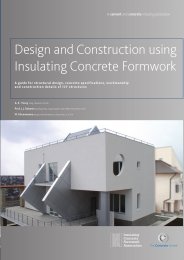 Design and construction using insulating concrete formwork. A guide for structural design, concrete specifications, workmanship and construction details of ICF structures