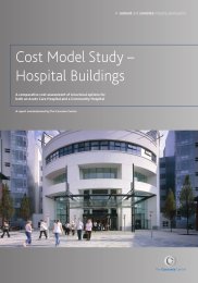 Cost model study - hospital buildings. A comparative cost assessment of structural options for both an acute care hospital and a community hospital