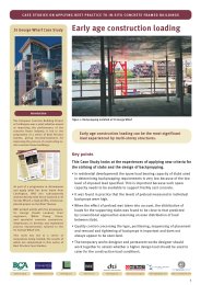 Case studies on applying best practice to in-situ concrete frame buildings. Early age construction loading