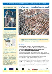 Case studies on applying best practice to in-situ concrete frame buildings. Reinforcement rationalisation and supply