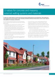 U-values for concrete and masonry external walling systems and materials