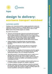 Design to delivery - eco-towns transport worksheet