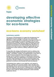 Developing effective economic strategies for eco-towns - eco-towns economy worksheet