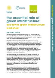 Essential role of green infrastructure - eco-towns green infrastructure worksheet