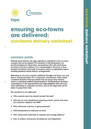 Ensuring eco-towns are delivered - eco-towns delivery worksheet
