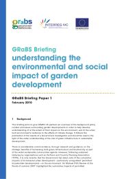 GRaBS briefing - understanding the environmental and social impact of garden development