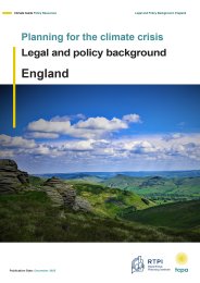Planning for the climate crisis. Legal and policy background. England